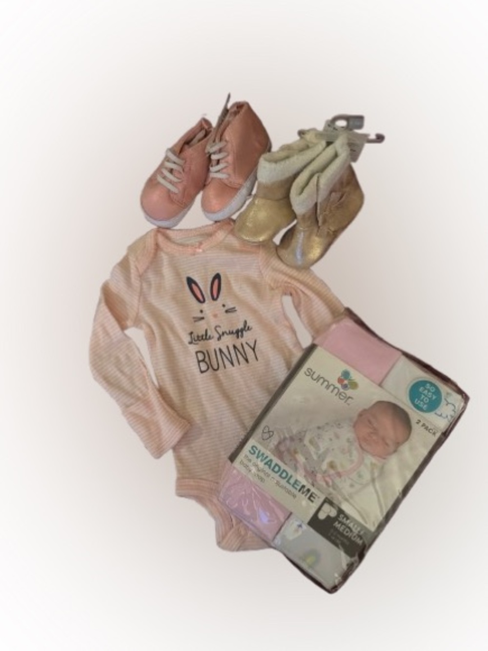 SwaddleMe Pink Striped "Little Snuggle Bunny" Long-Sleeve One-Piece